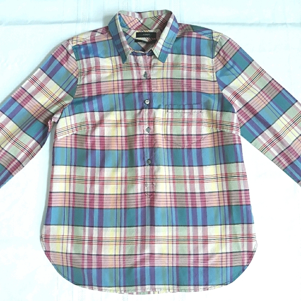 J.Crew Plaid Long Sleeve Top
